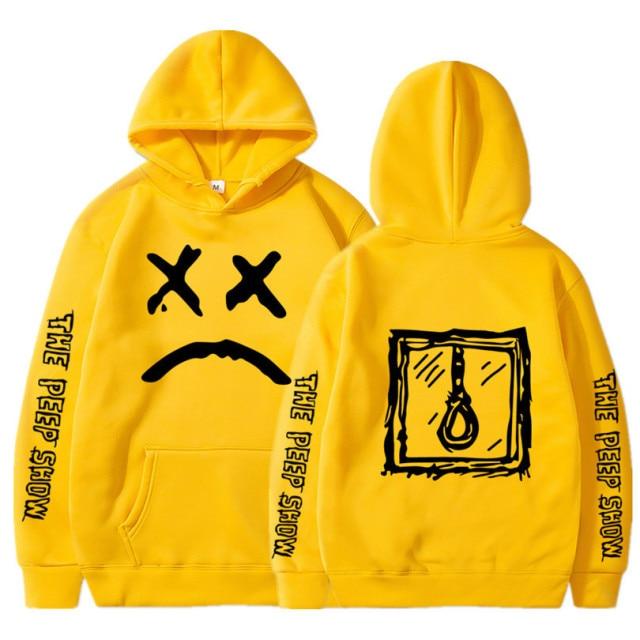 Lil Peep hoodie in various colors, featuring a hooded design and casual print pattern, perfect for streetwear enthusiasts.