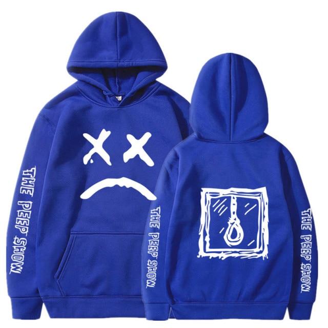 Lil Peep hoodie in various colors, featuring a hooded design and casual print pattern, perfect for streetwear enthusiasts.