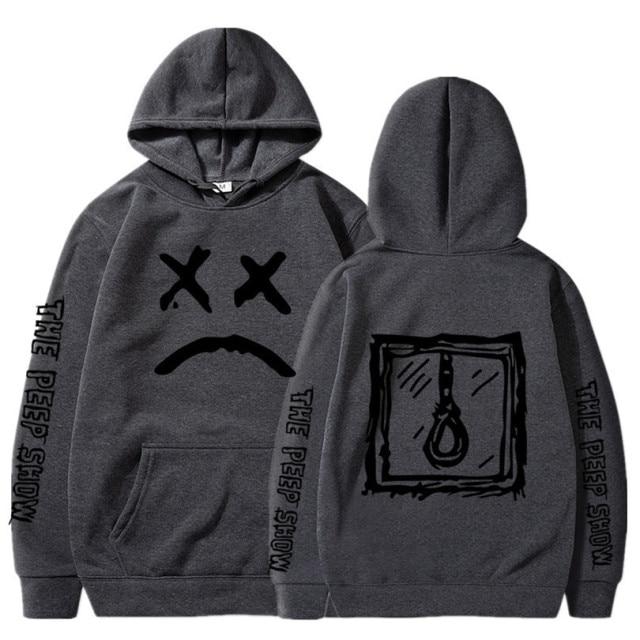 Lil Peep hoodie in various colors, featuring a hooded design and casual print pattern, perfect for streetwear enthusiasts.