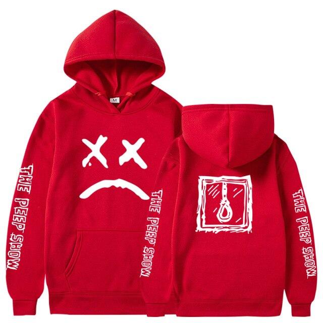 Lil Peep hoodie in various colors, featuring a hooded design and casual print pattern, perfect for streetwear enthusiasts.