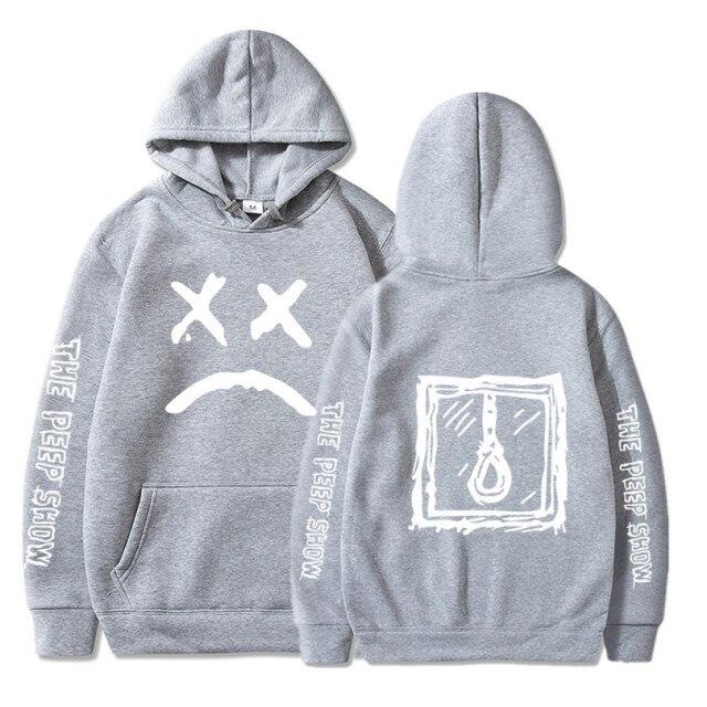 Lil Peep hoodie in various colors, featuring a hooded design and casual print pattern, perfect for streetwear enthusiasts.