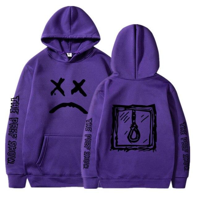 Lil Peep hoodie in various colors, featuring a hooded design and casual print pattern, perfect for streetwear enthusiasts.