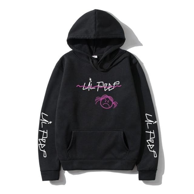 Lil Peep Purple Hoodie featuring a vibrant design, hooded style, and full sleeves, made from soft fleece material.