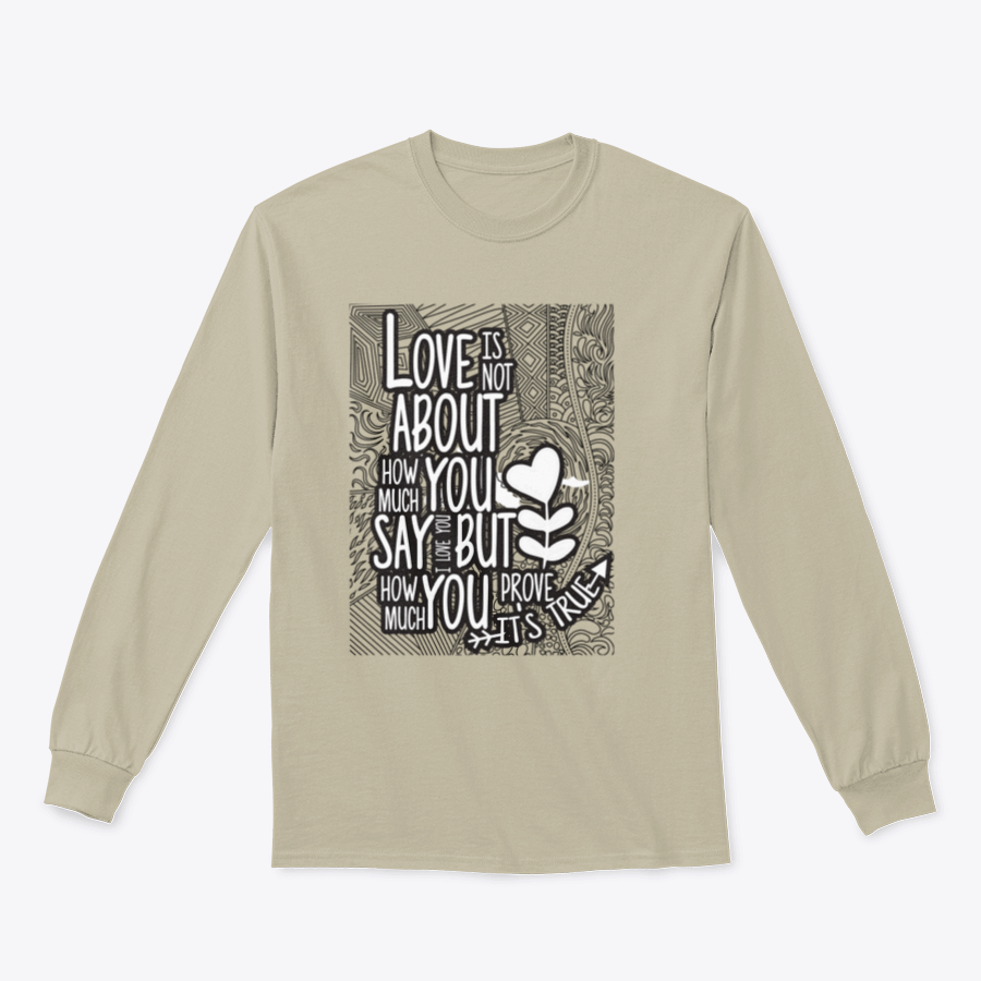 A stylish t-shirt featuring the quote about love, made from a comfortable cotton-polyester blend.