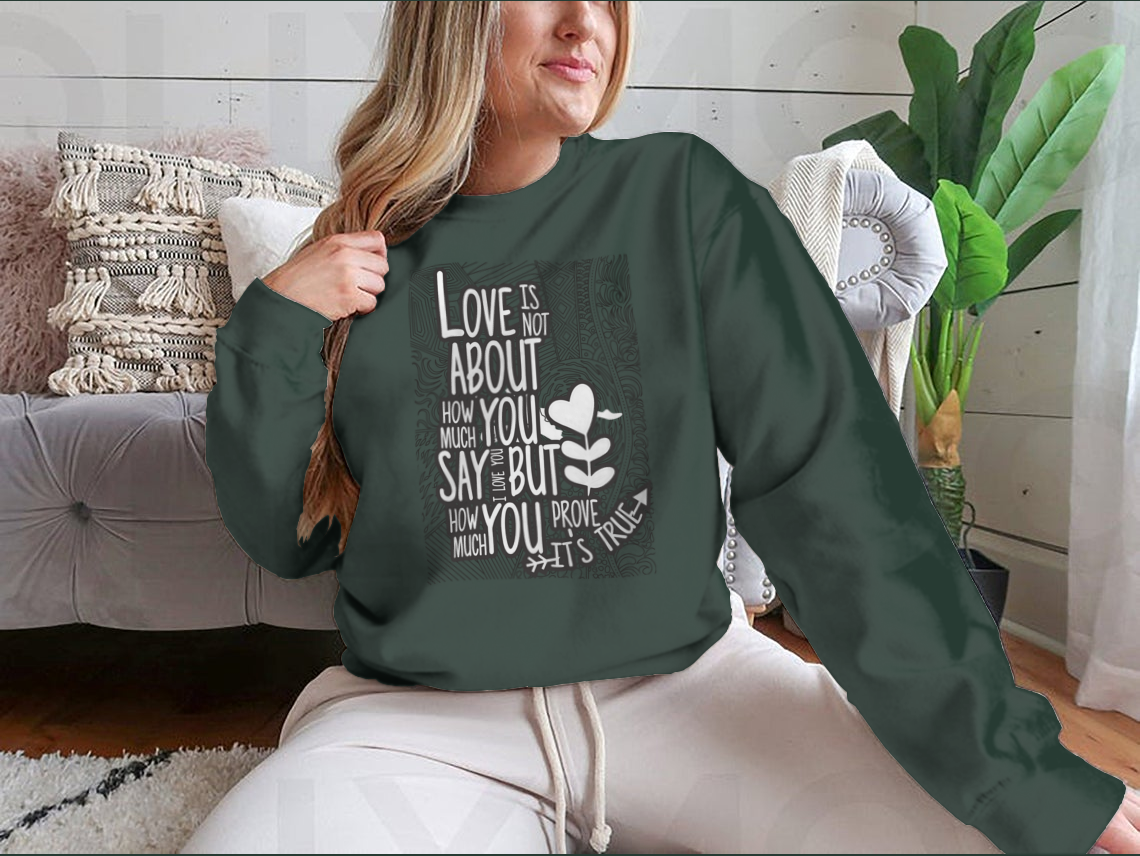 A stylish t-shirt featuring the quote about love, made from a comfortable cotton-polyester blend.