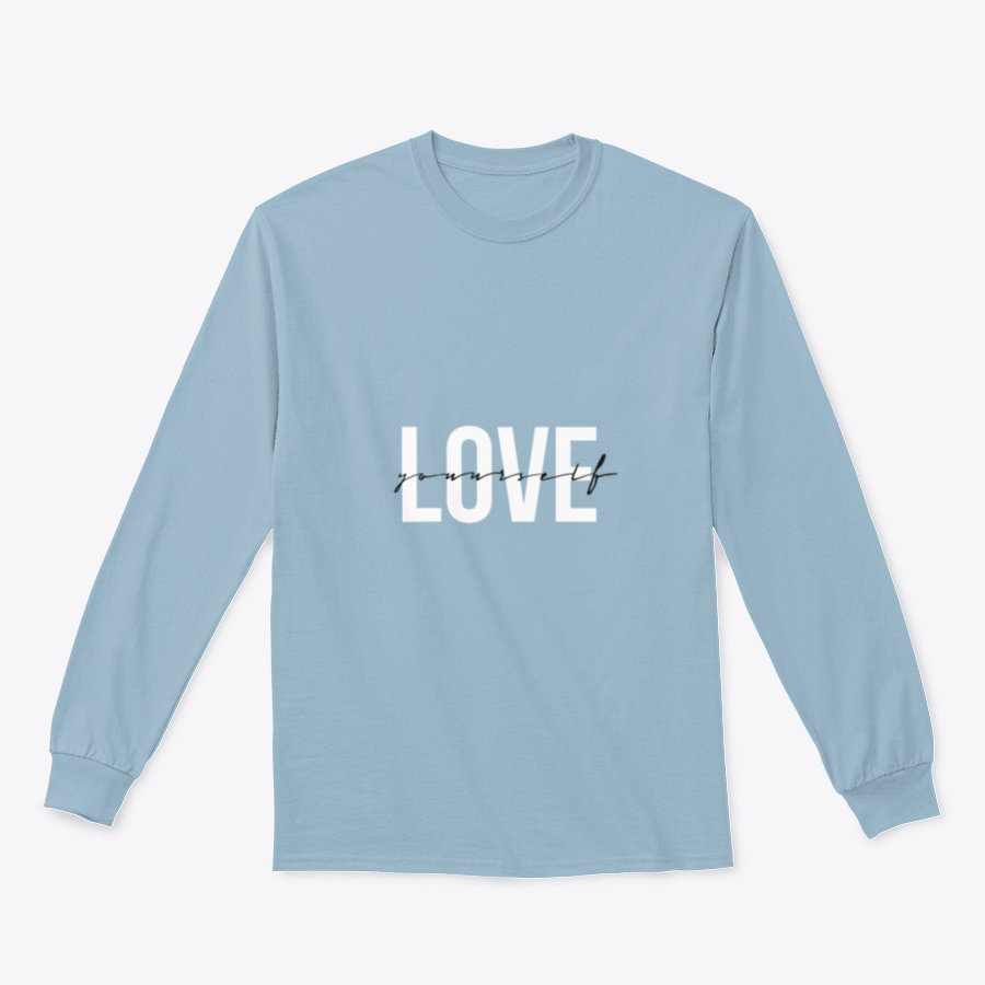 A cozy Love Yourself sweatshirt featuring a classic fit and soft fabric blend, perfect for casual wear and promoting self-love.