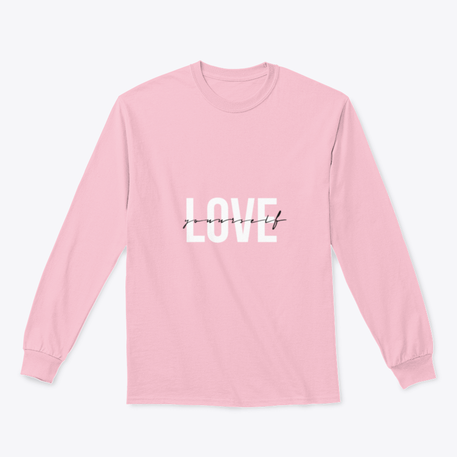 A cozy Love Yourself sweatshirt featuring a classic fit and soft fabric blend, perfect for casual wear and promoting self-love.