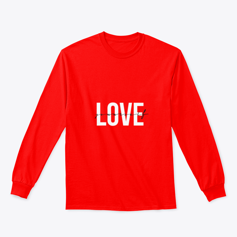 A cozy Love Yourself sweatshirt featuring a classic fit and soft fabric blend, perfect for casual wear and promoting self-love.