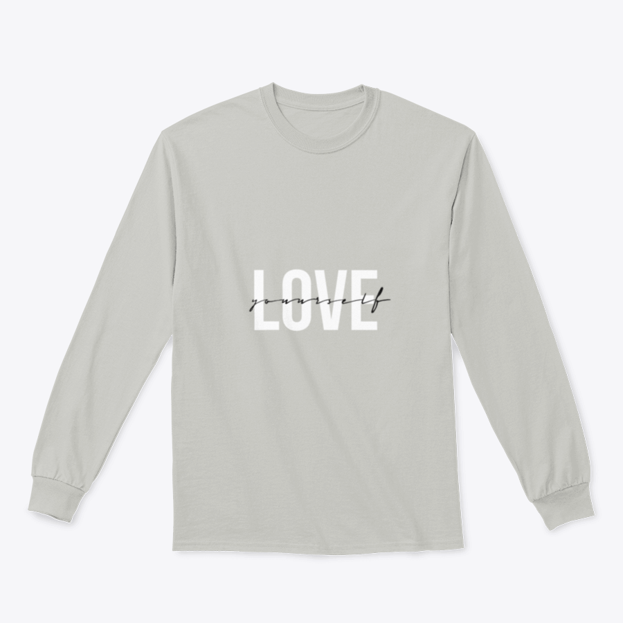 A cozy Love Yourself sweatshirt featuring a classic fit and soft fabric blend, perfect for casual wear and promoting self-love.