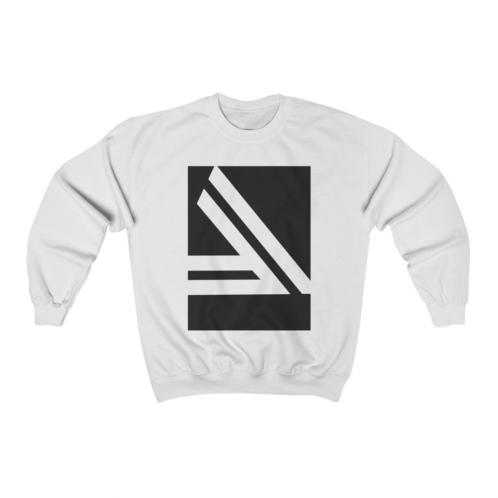 Men's Double Slanted Logo Crewneck Sweatshirt in a soft fabric, showcasing a loose fit and stylish logo design.