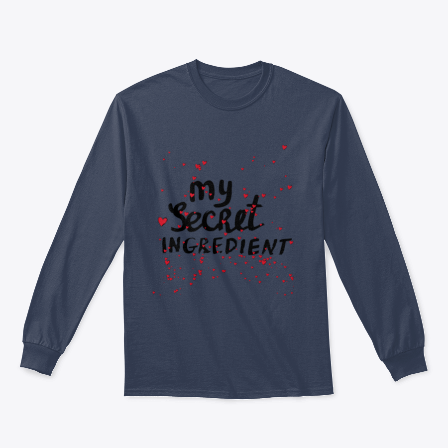 A stylish white shirt featuring hand lettering with red hearts, showcasing a charming and playful design.