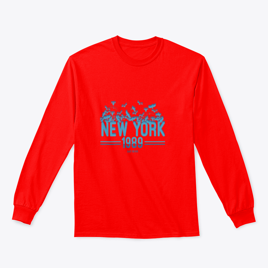 New York Color Bird Animal Line Tee featuring a vibrant city illustration, showcasing artistic design and comfortable fit.