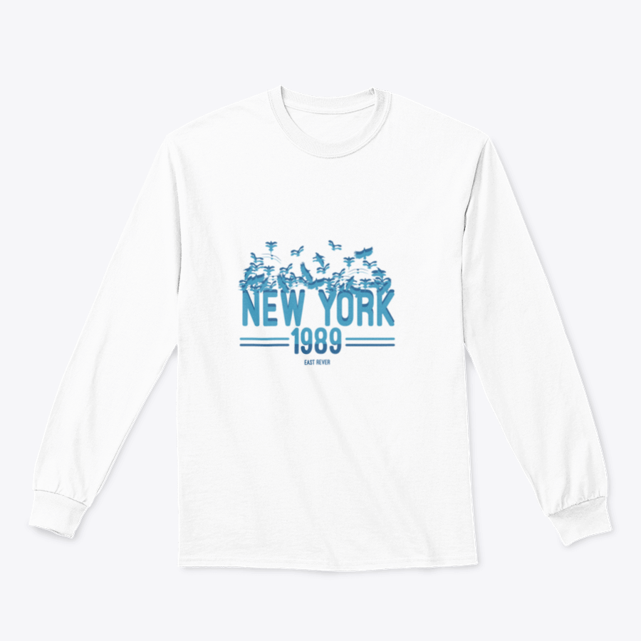 New York Color Bird Animal Line Tee featuring a vibrant city illustration, showcasing artistic design and comfortable fit.