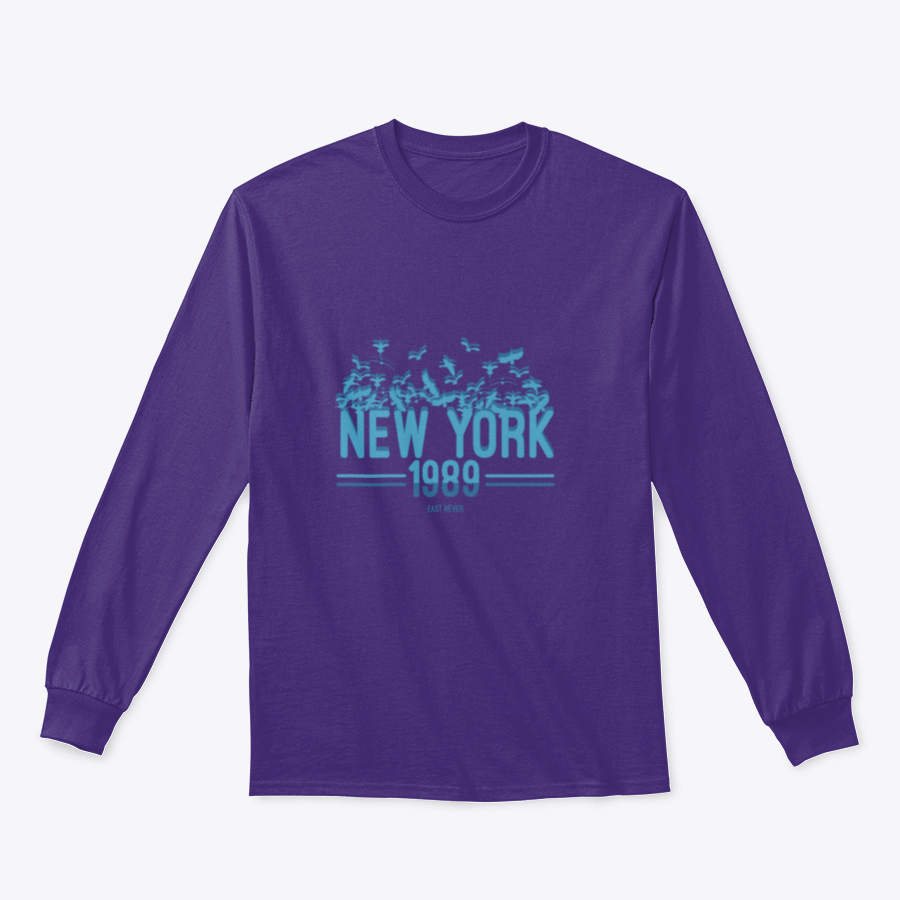 New York Color Bird Animal Line Tee featuring a vibrant city illustration, showcasing artistic design and comfortable fit.