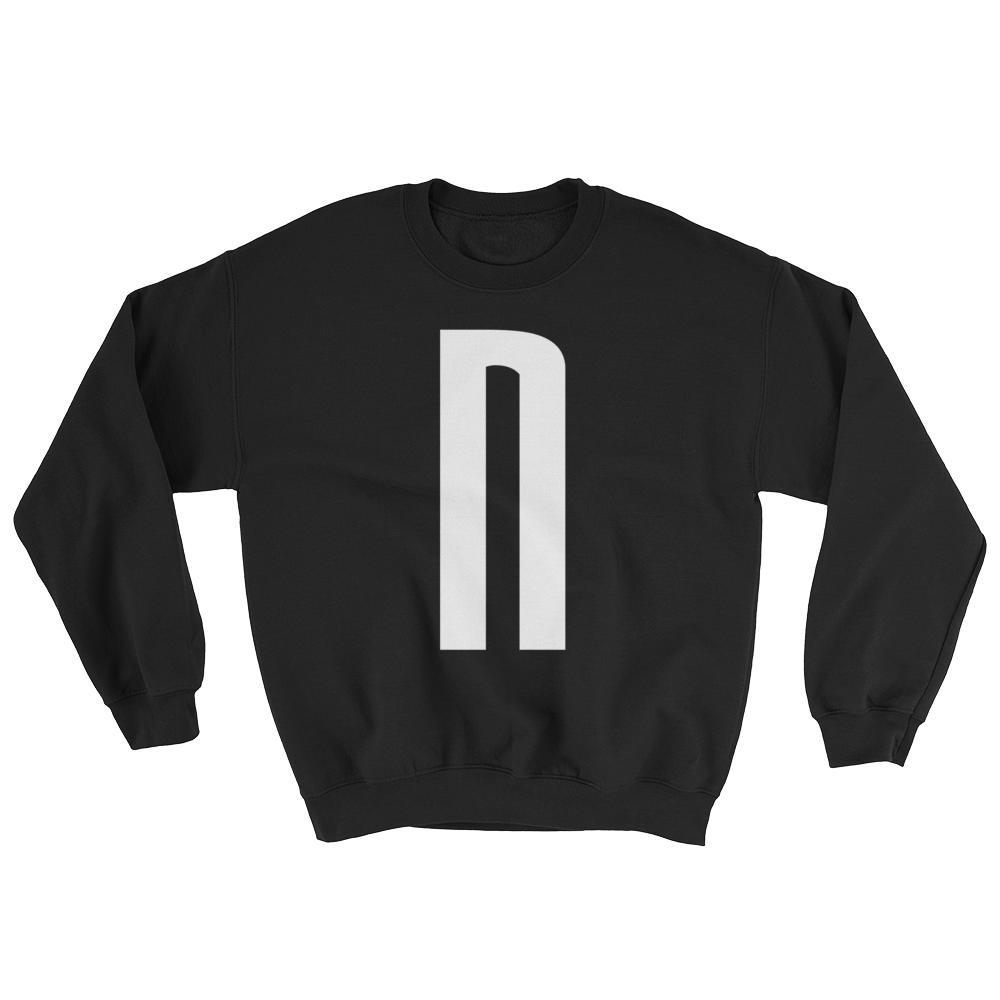 Norvine's N Black Sweatshirt featuring a classic fit, soft fabric, and Norvine logo on the back, perfect for cold weather.