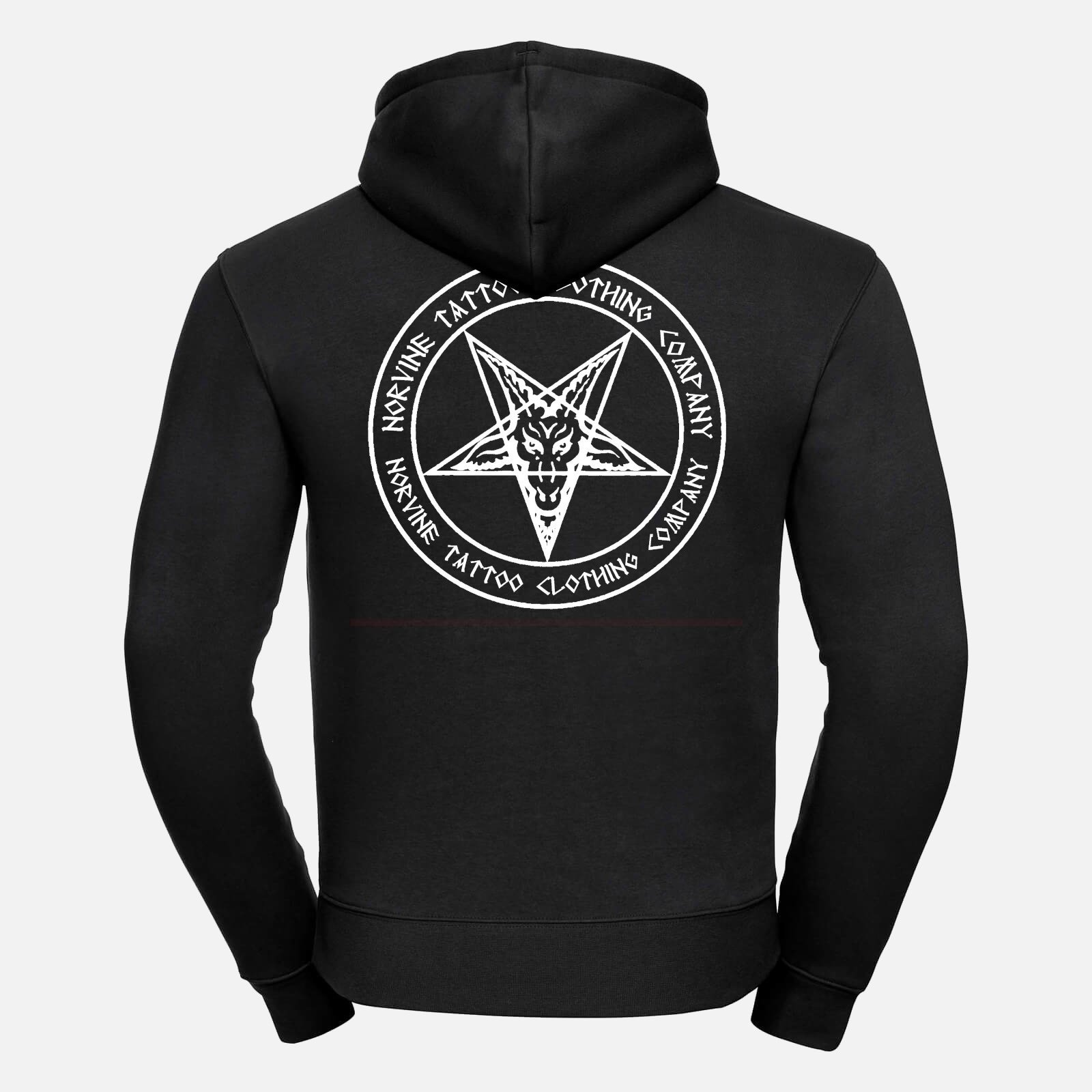 A stylish Pentagram Hoodie featuring a contemporary fit, eco-friendly ink printing, and kangaroo pockets, perfect for modern men.