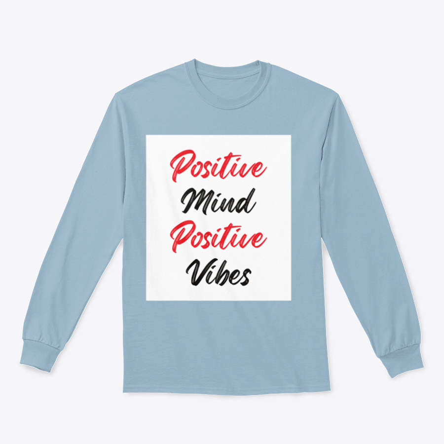 A cozy sweatshirt featuring a stylish calligraphy design that reads 'Positive Mind Positive Vibes', perfect for casual wear.