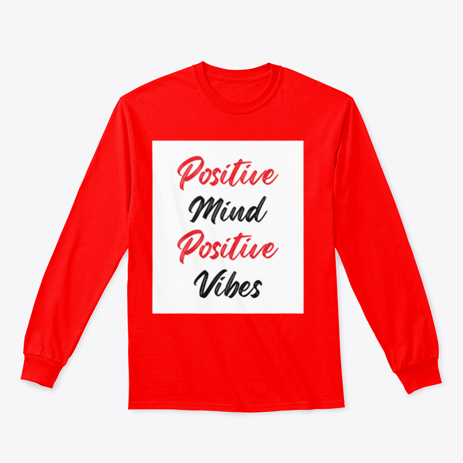 A cozy sweatshirt featuring a stylish calligraphy design that reads 'Positive Mind Positive Vibes', perfect for casual wear.