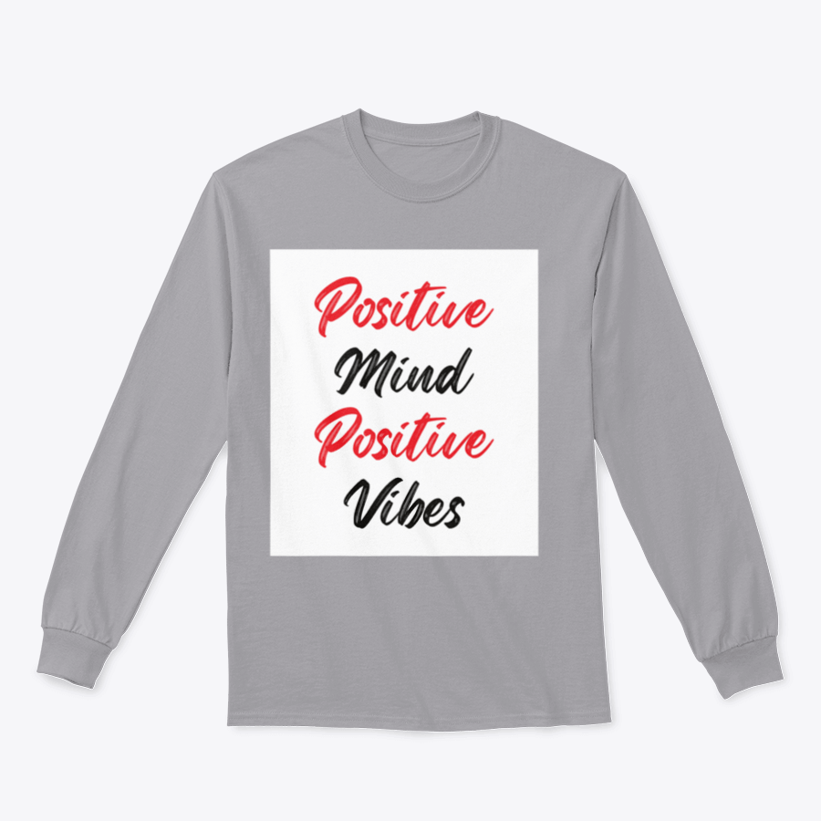 A cozy sweatshirt featuring a stylish calligraphy design that reads 'Positive Mind Positive Vibes', perfect for casual wear.