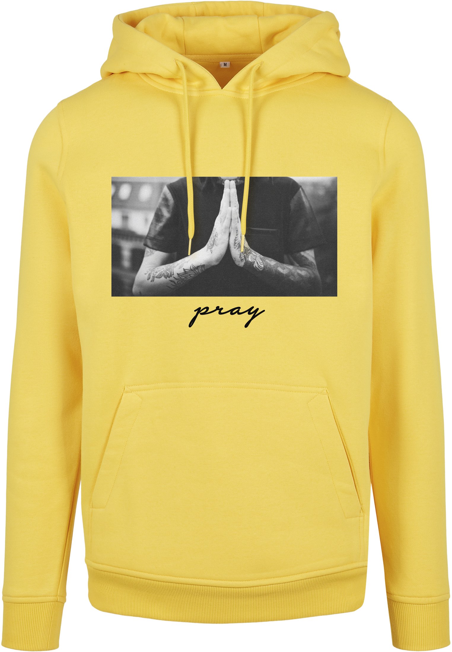 A stylish Pray Hoodie featuring a bold print, made from soft brushed fleece fabric in a comfortable fit.