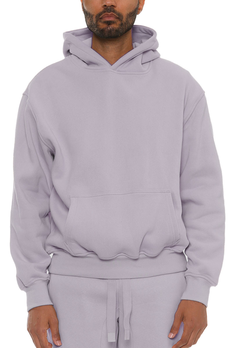 A stylish Premium Cotton Blend Hoodie in a classic design, featuring a hood and standard pocket, displayed on a mannequin.