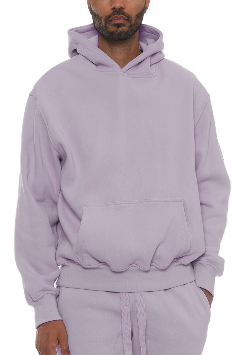 A stylish Premium Cotton Blend Hoodie in a classic design, featuring a hood and standard pocket, displayed on a mannequin.