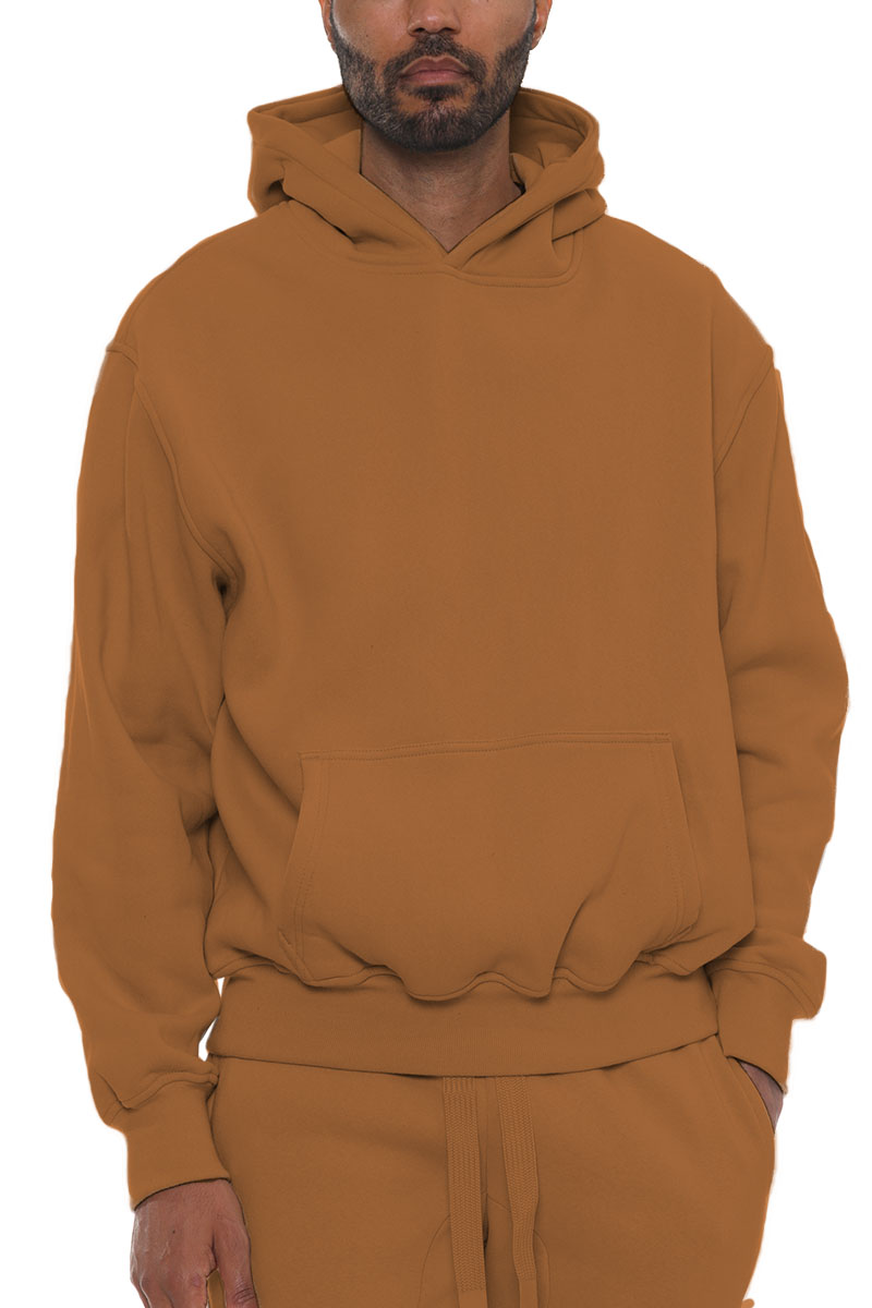 A stylish Premium Cotton Blend Hoodie in various colors, featuring a hood, standard pocket, and soft fabric blend.