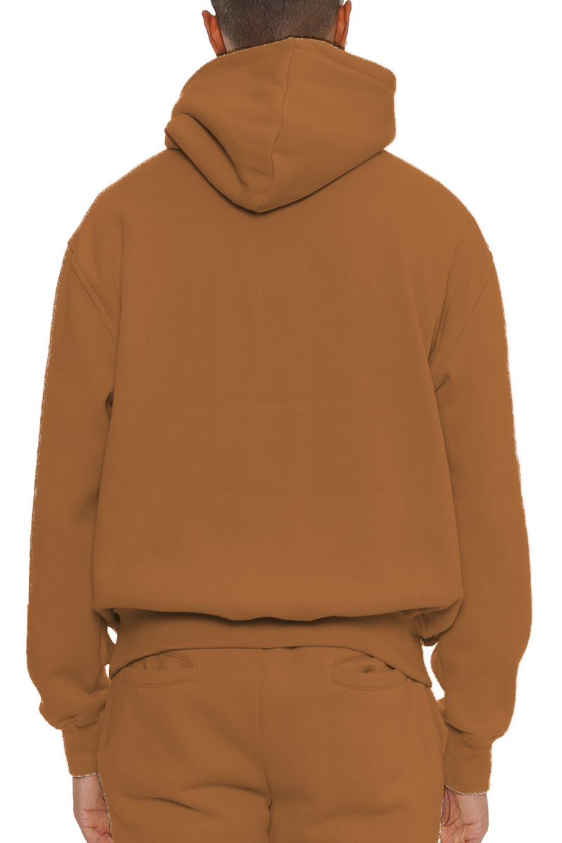 A stylish Premium Cotton Blend Hoodie in various colors, featuring a hood, standard pocket, and soft fabric blend.