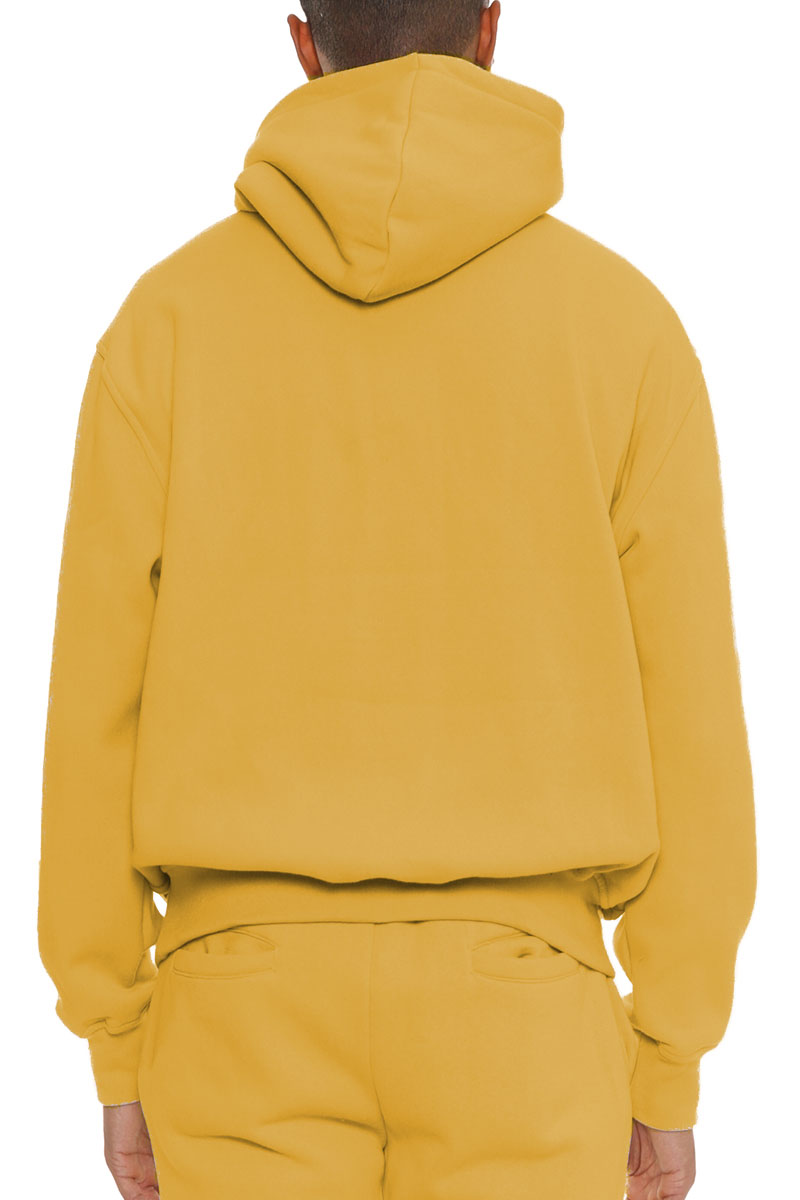 A stylish Premium Cotton Blend Hoodie in a cozy fit, showcasing its hood and standard pocket, perfect for casual wear.