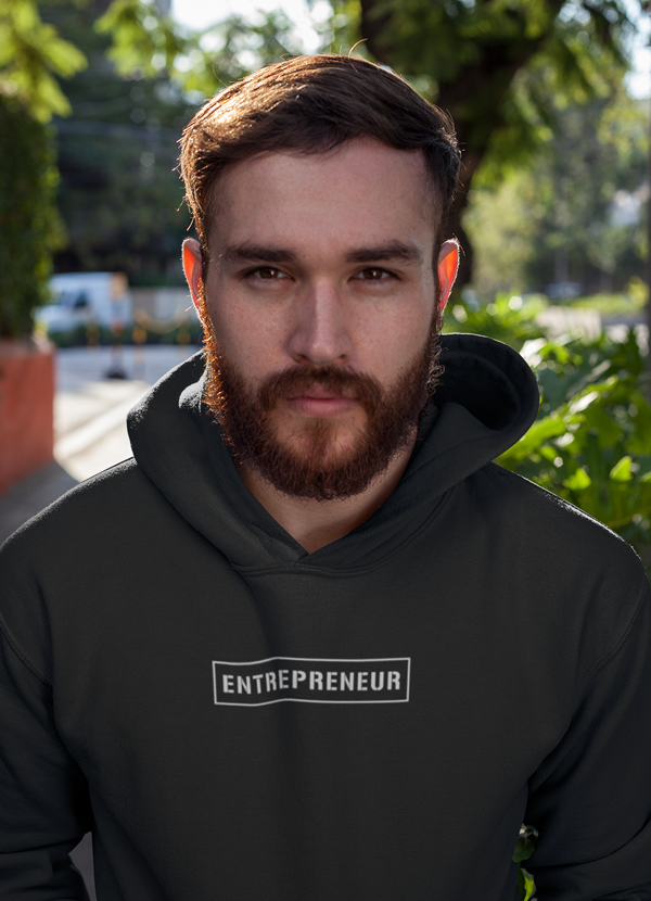 Premium Entrepreneur Black Hoodie featuring a cozy fleece lining, adjustable hood, and unique designs by top artists.