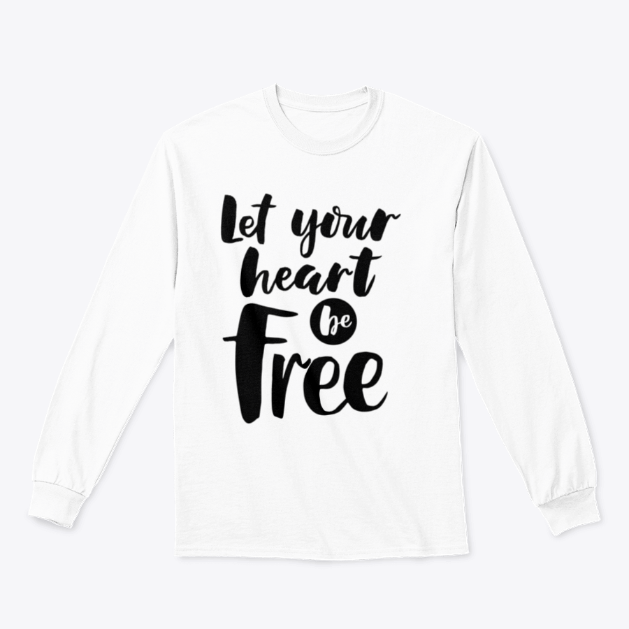 Inspirational lettering 'Let Your Heart Be Free' on a comfortable cotton fabric, perfect for travel enthusiasts.