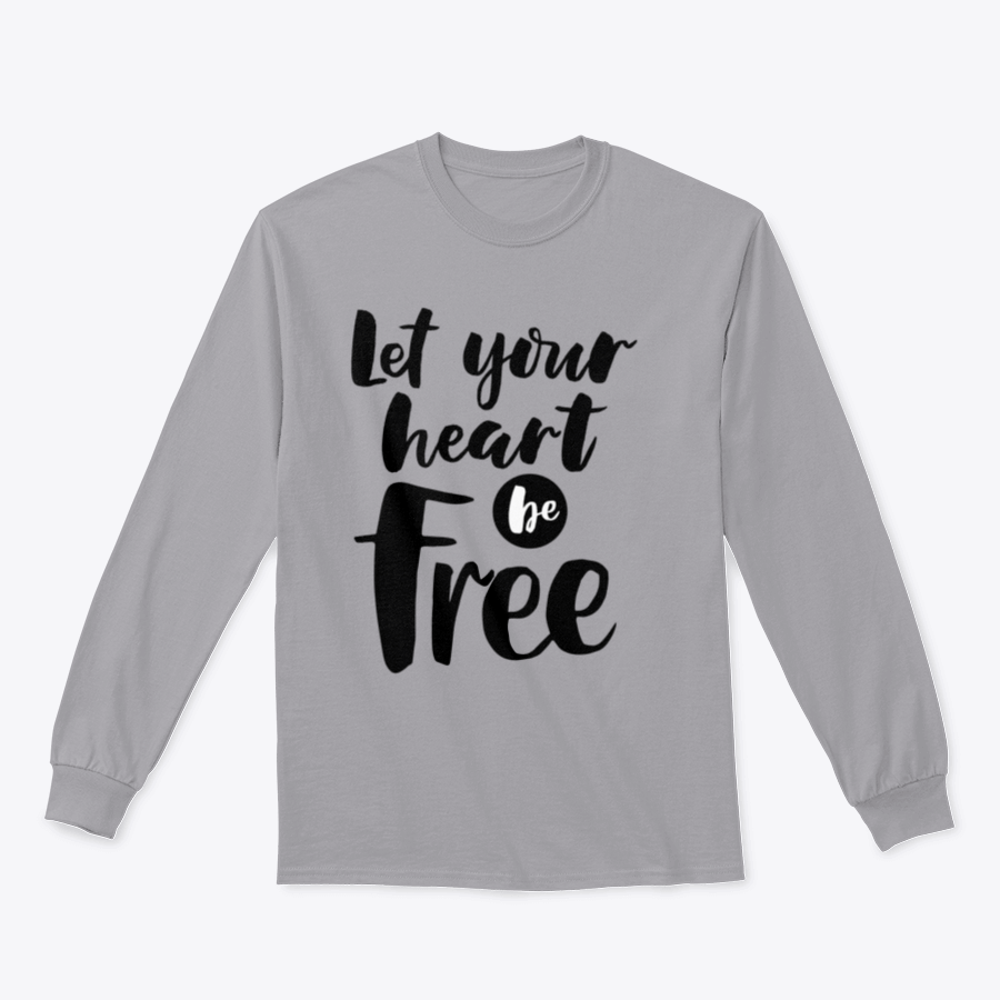 Inspirational lettering 'Let Your Heart Be Free' on a comfortable cotton fabric, perfect for travel enthusiasts.