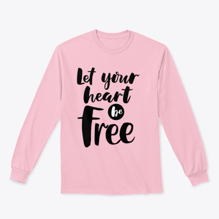 Inspirational lettering 'Let Your Heart Be Free' on a comfortable cotton fabric, perfect for travel enthusiasts.