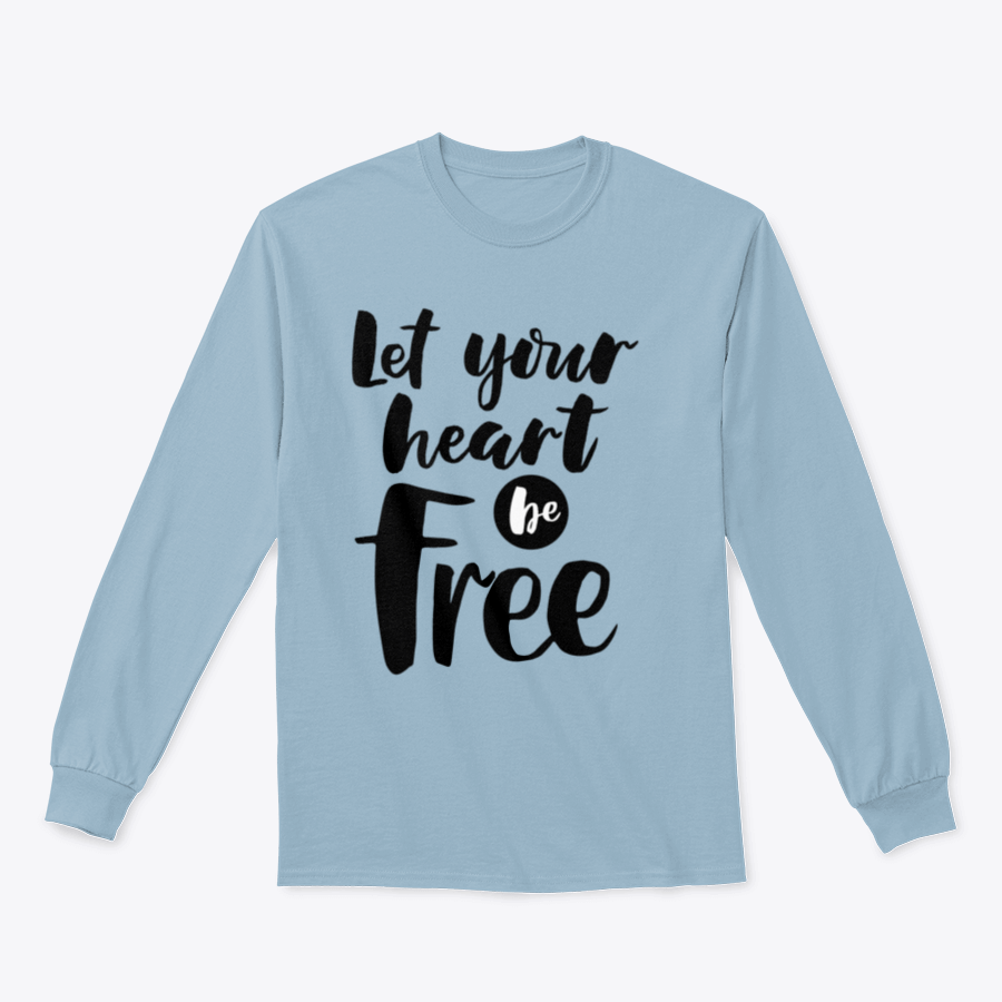 Inspirational lettering 'Let Your Heart Be Free' on a comfortable cotton fabric, perfect for travel enthusiasts.