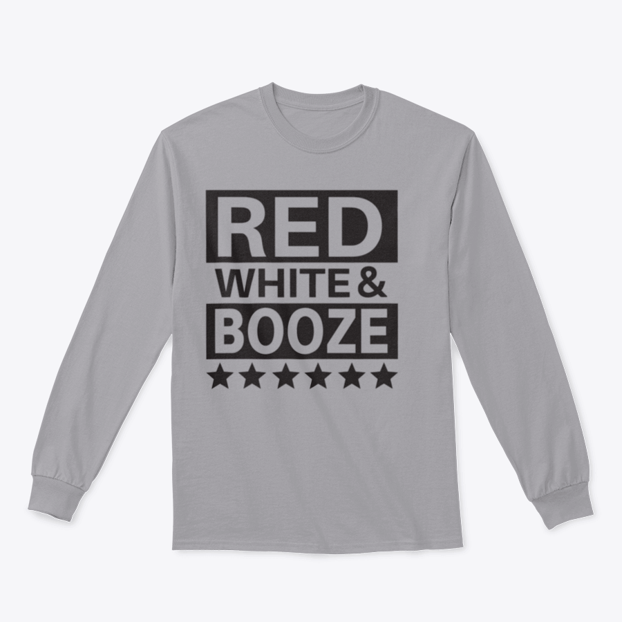 Red White And Booze sweatshirt featuring a patriotic design for Independence Day celebrations.