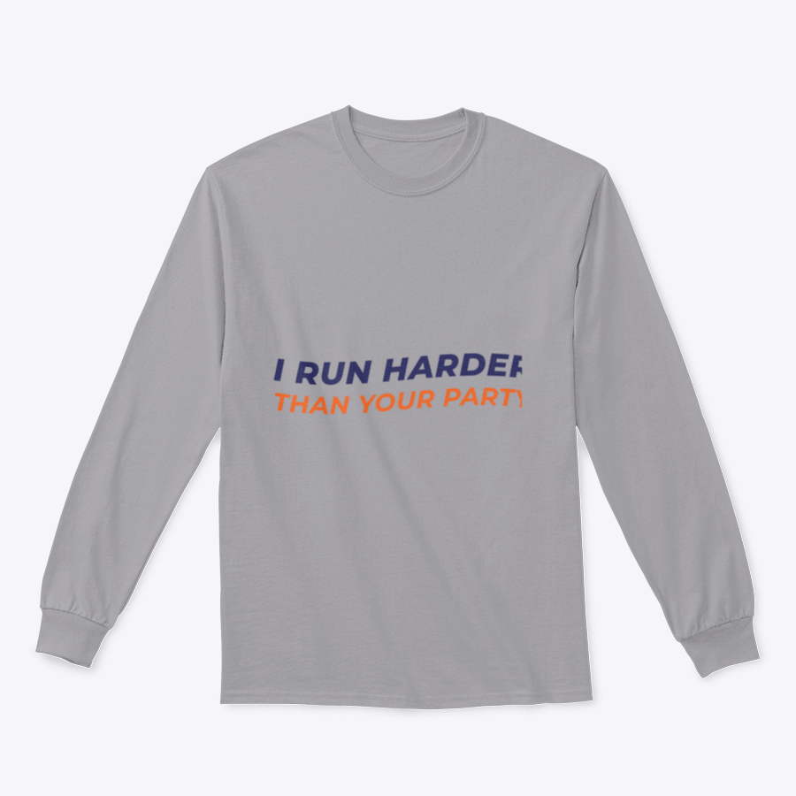 A stylish sweatshirt featuring the motivational quote 'Run Harder', made from a soft cotton/polyester blend, perfect for workouts and casual wear.