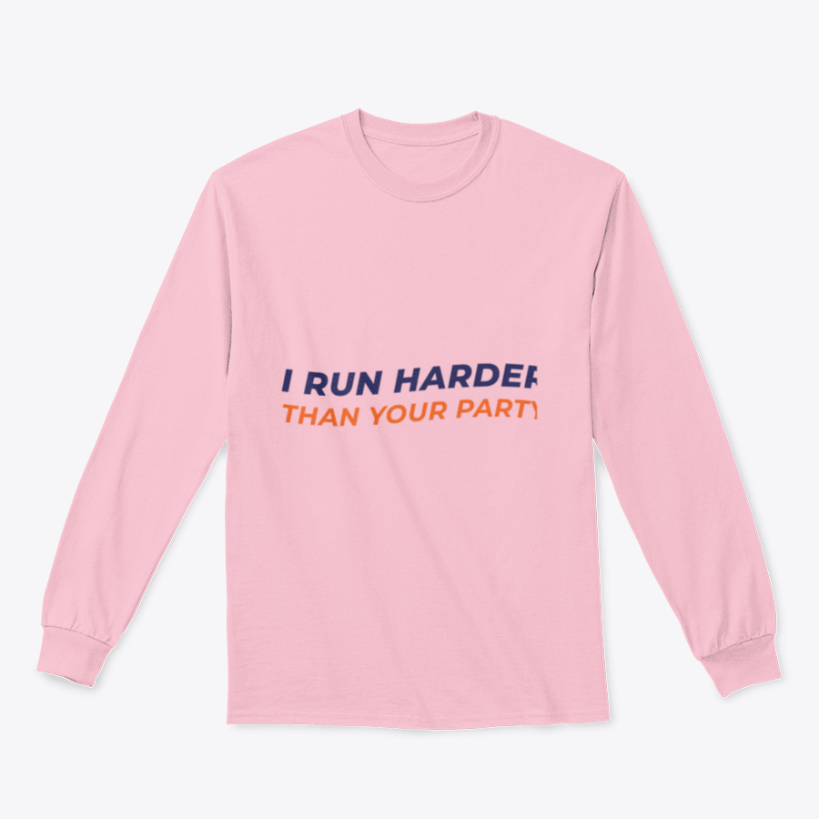 A stylish sweatshirt featuring the motivational quote 'Run Harder', made from a soft cotton/polyester blend, perfect for workouts and casual wear.