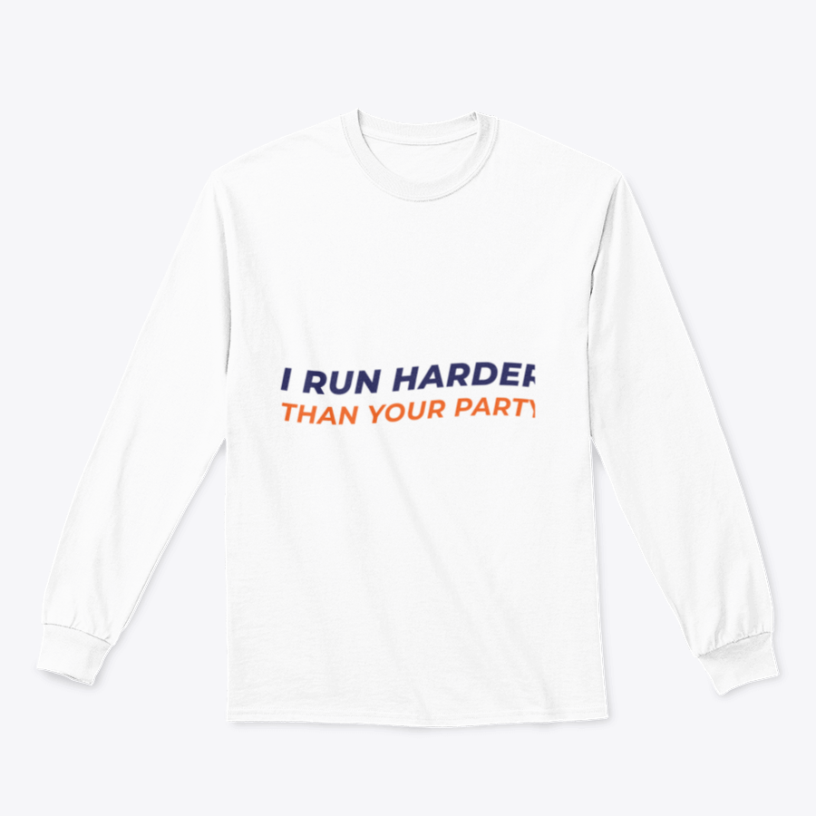 A stylish sweatshirt featuring the motivational quote 'Run Harder', made from a soft cotton/polyester blend, perfect for workouts and casual wear.