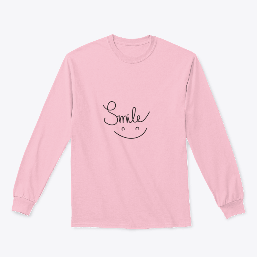 A stylish sweatshirt featuring a cheerful 'Smile On' greeting design, made from a soft cotton-polyester blend, perfect for casual wear.