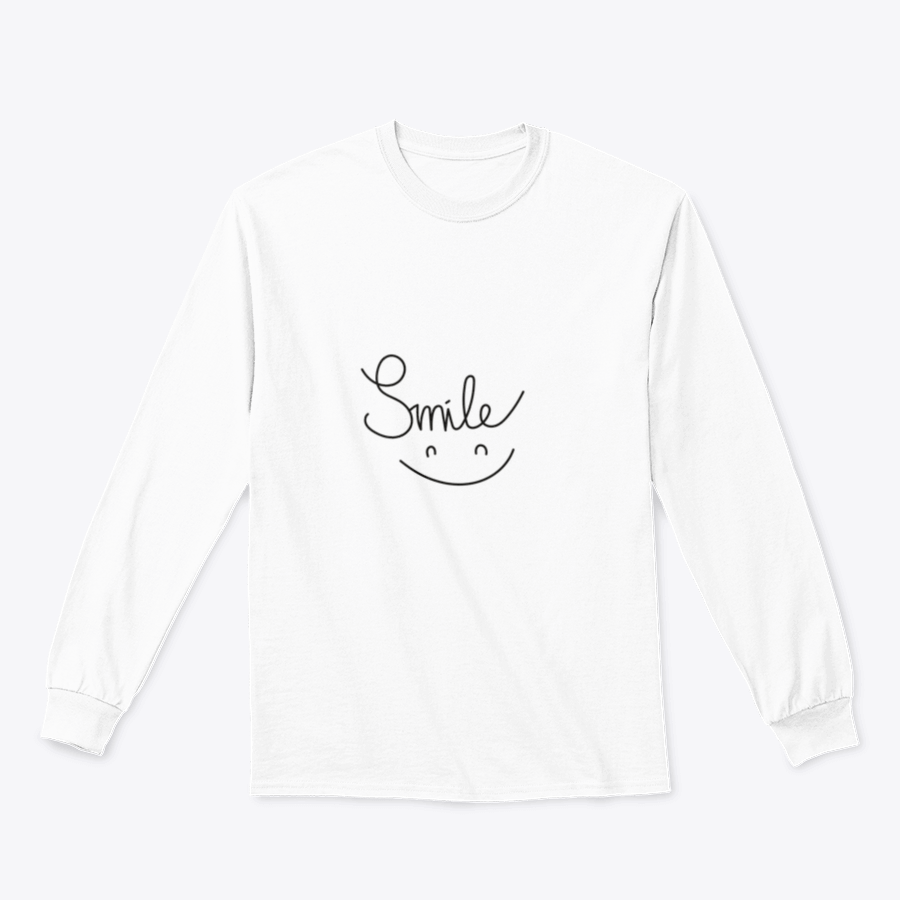 A stylish sweatshirt featuring a cheerful 'Smile On' greeting design, made from a soft cotton-polyester blend, perfect for casual wear.