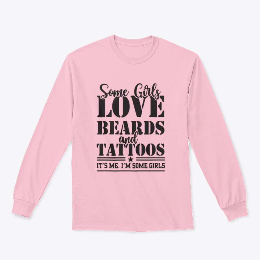 A stylish sweatshirt featuring a unique design celebrating beards and tattoos, made from soft cotton fabric.