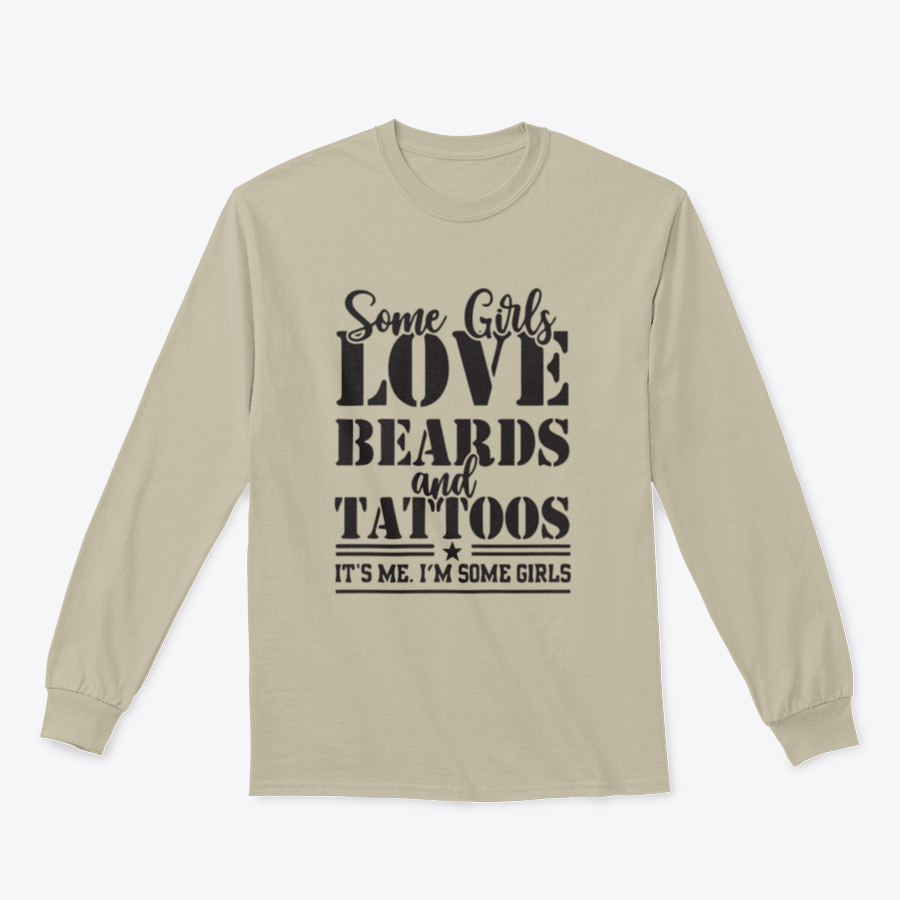 A stylish sweatshirt featuring a unique design celebrating beards and tattoos, made from soft cotton fabric.