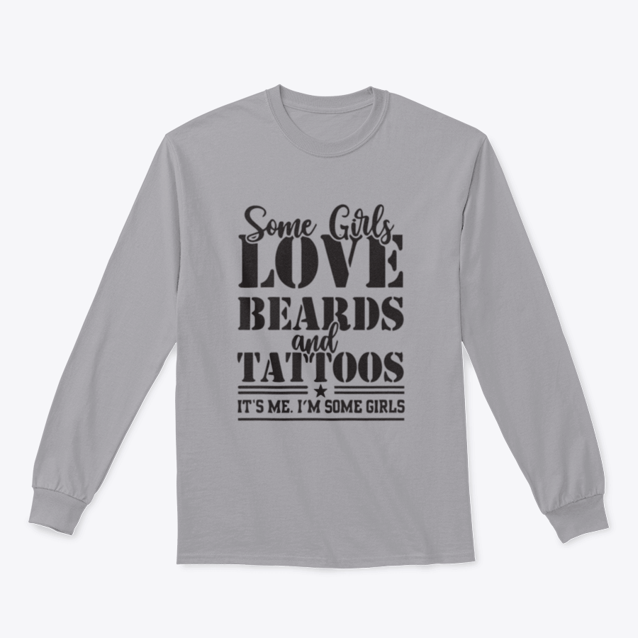 A stylish sweatshirt featuring a unique design celebrating beards and tattoos, made from soft cotton fabric.