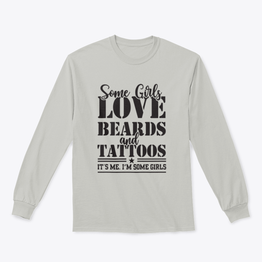 A stylish sweatshirt featuring a unique design celebrating beards and tattoos, made from soft cotton fabric.