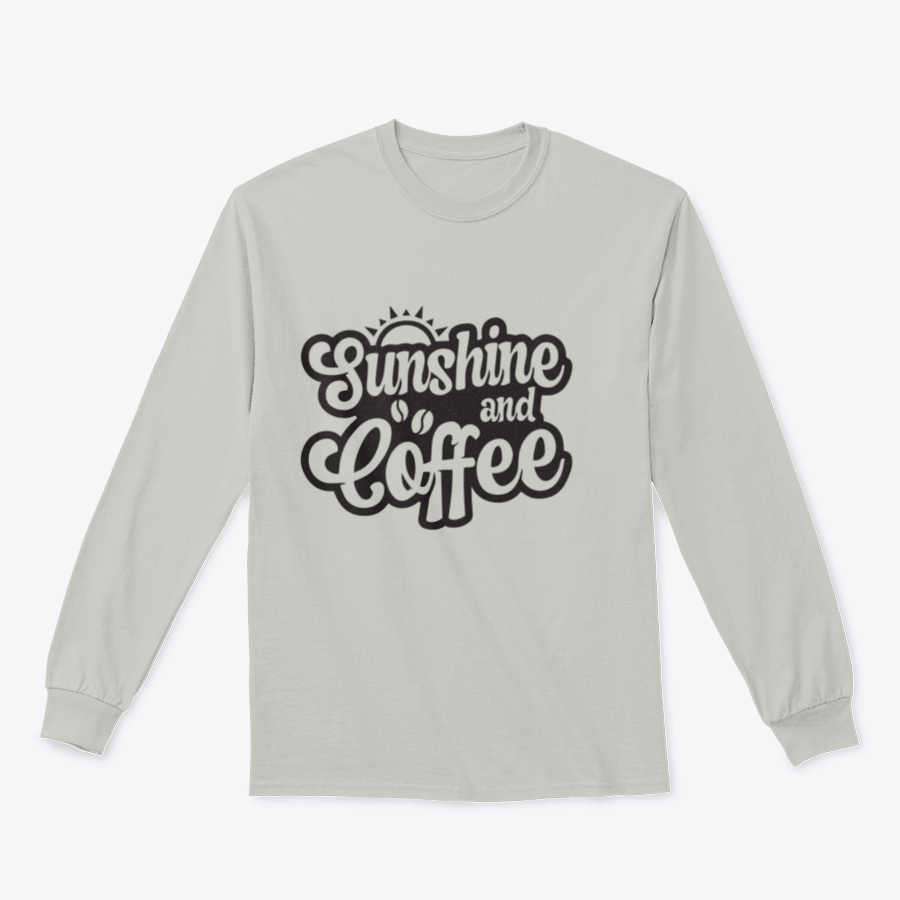 A vibrant T-shirt featuring a sunshine and coffee background design, symbolizing motivation and positivity.