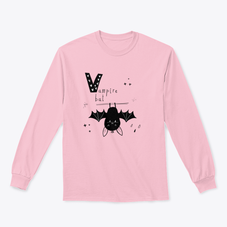 Vector hand-drawn illustration of a baby with a vampire bat and letter V, showcasing playful and whimsical design elements.