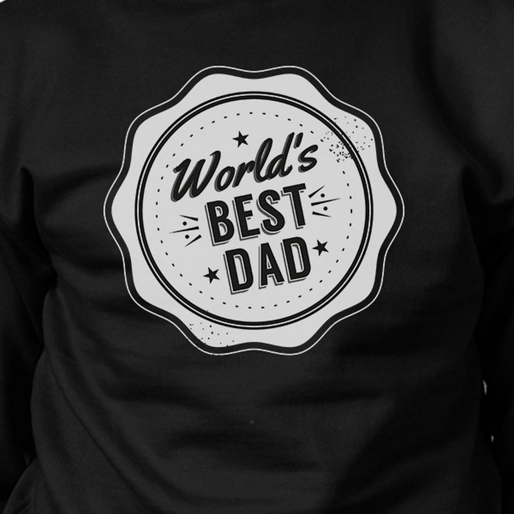 A stylish unisex black sweatshirt with 'World's Best Dad' printed on it, perfect for Father's Day gifts.