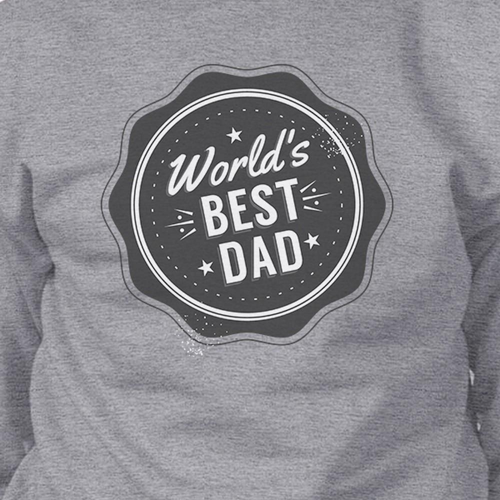 Unisex grey sweatshirt with 'Worlds Best Dad' funny design, perfect for Father's Day gifts.