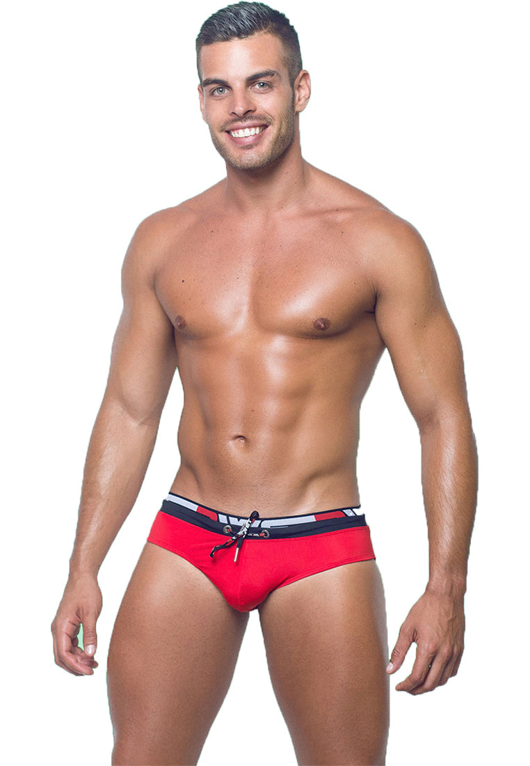 Nemo Beach Swimming Briefs showcasing vibrant colors and stylish double waistband, perfect for beach activities.