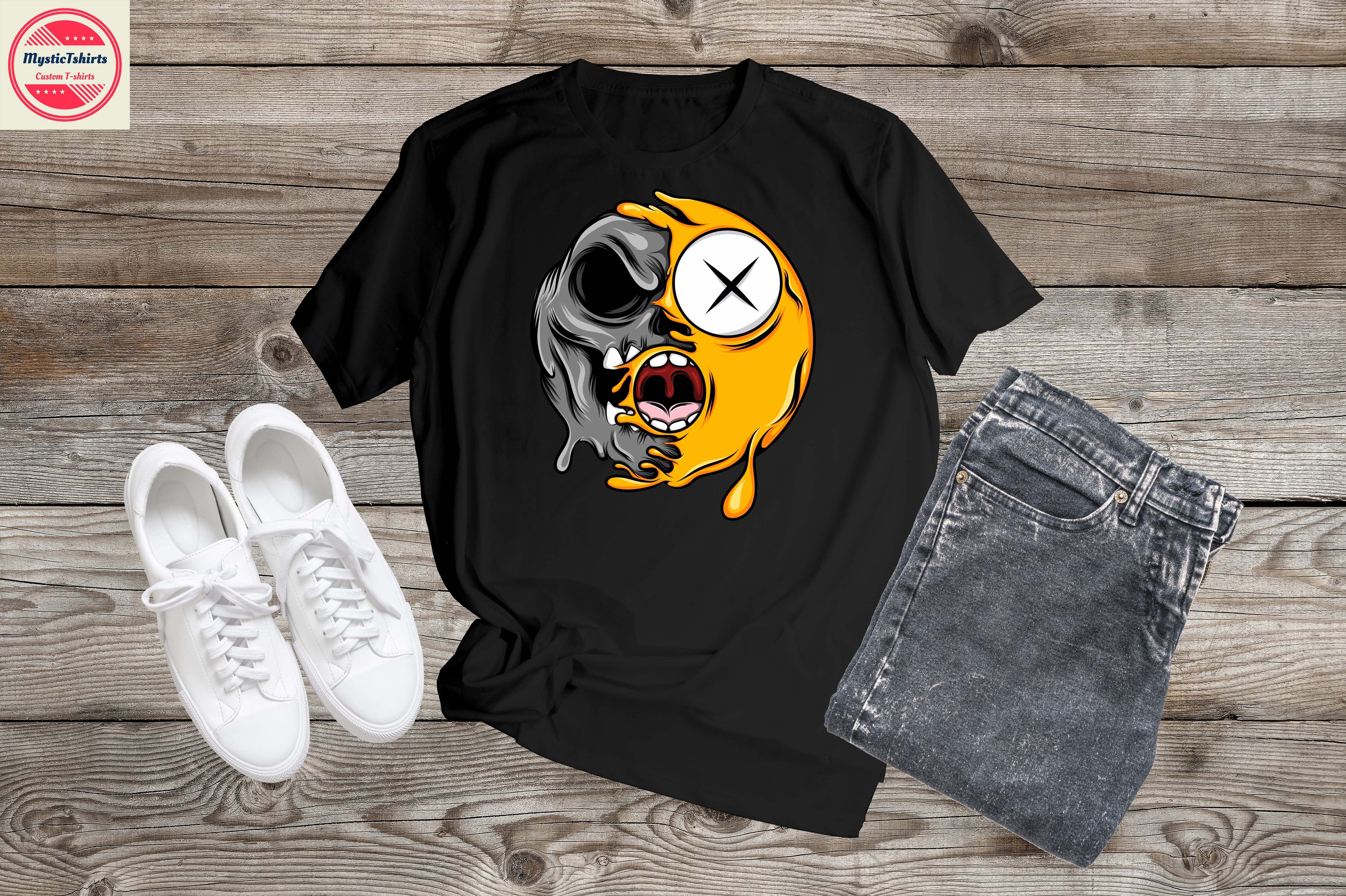 A vibrant CRAZY FACE personalized T-Shirt featuring custom text, showcasing high-quality fabric and eco-friendly printing.